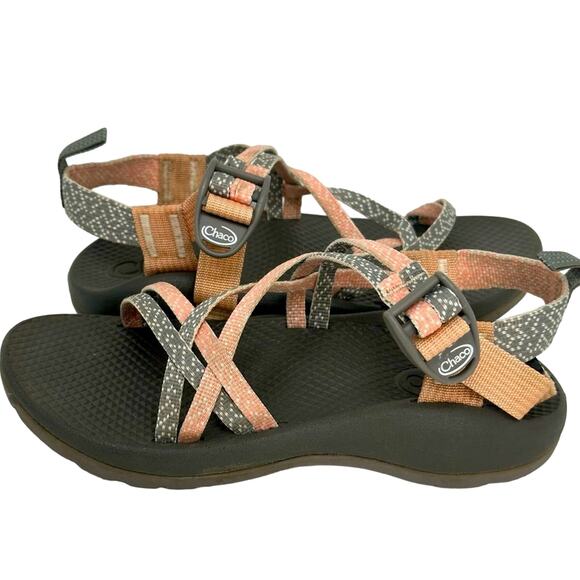 Chaco Kids Hiking Outdoor Water Everyday Sandals - PEACH PINK GRAY - Picture 1 of 8